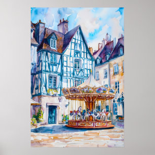 Affiche de voyage à l'aquarelle d'Angers Parc nati