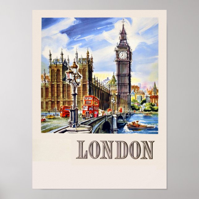 Affiche de voyage à Londres (Devant)