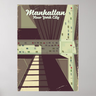 Affiche de voyage à Manhattan New York City.