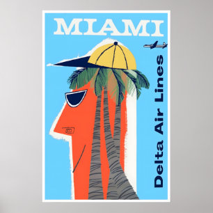 Affiche de voyage à Miami, impression de Floride, 