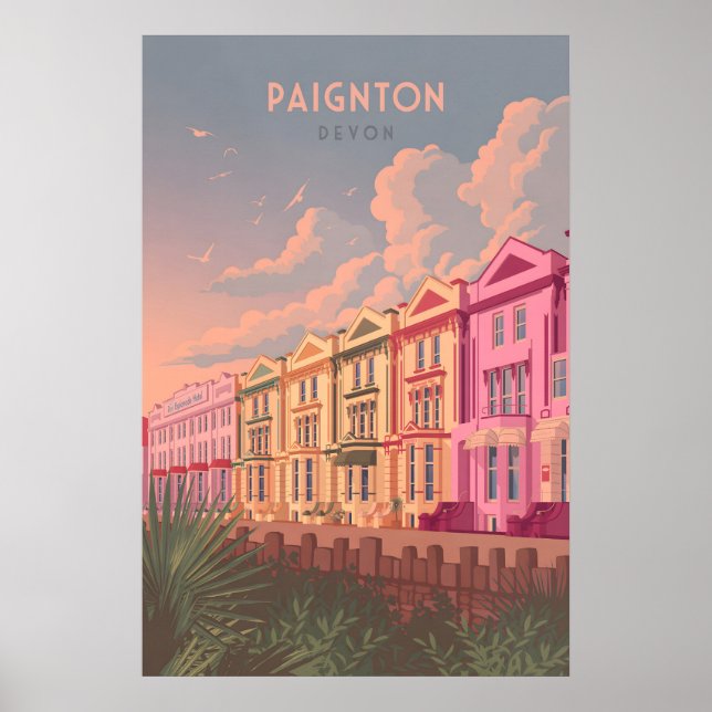 Affiche de voyage à Paignton Devon (Devant)