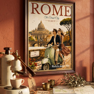 Affiche de voyage à Rome tourisme Italie