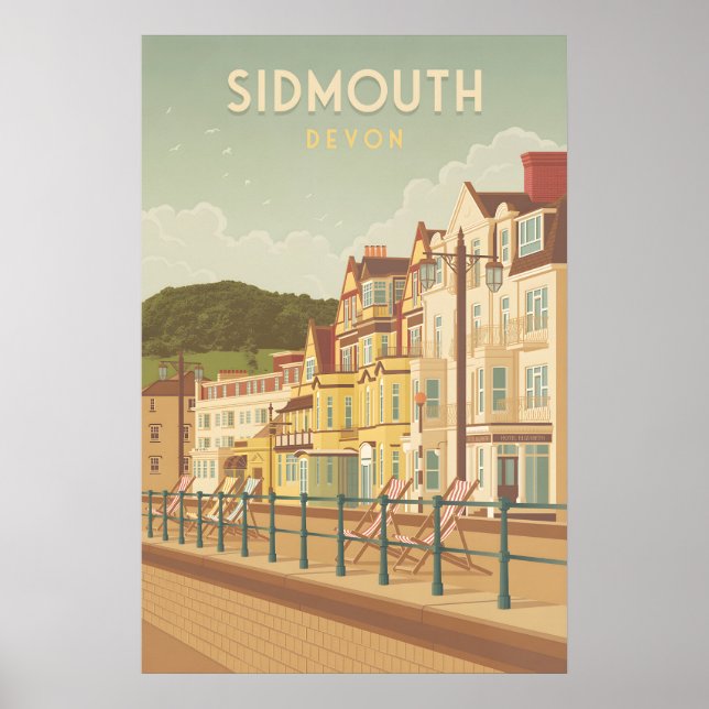 Affiche de voyage à Sidmouth Devon (Devant)
