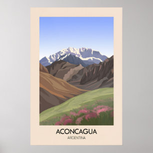 Affiche de voyage Aconcagua Argentine
