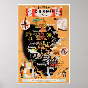 Affiche de voyage Afrique Art Congo Impression de 
