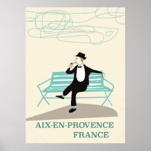 Affiche de voyage Aix-en-Provence France