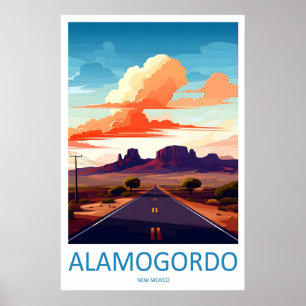 Affiche de voyage Alamogordo Nouveau-Mexique Ski n