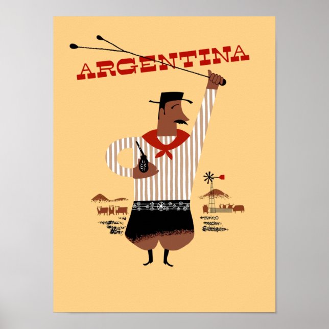 Affiche de voyage argentine vintage (Devant)