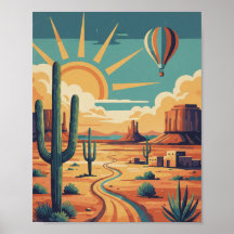 Affiche de voyage artistique Arizona Amérique Impr