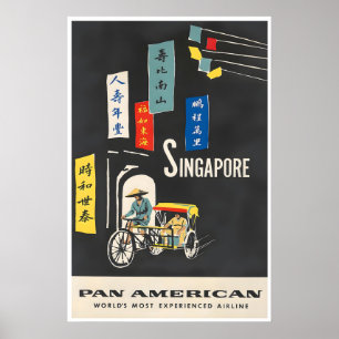 Affiche de voyage artistique de Singapour pour mur