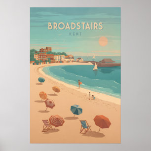 Affiche de voyage au bord de mer de Broadstairs