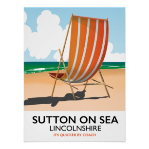 Affiche de voyage au bord de mer de Sutton on Sea.