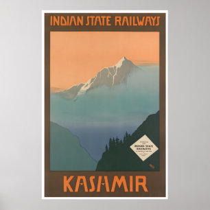 Affiche de voyage au Cachemire Art de l'Inde État