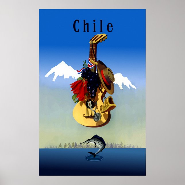 Affiche de voyage au Chili (Devant)