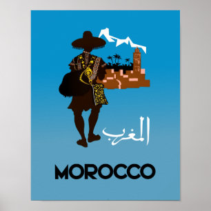 Affiche de voyage au Maroc.