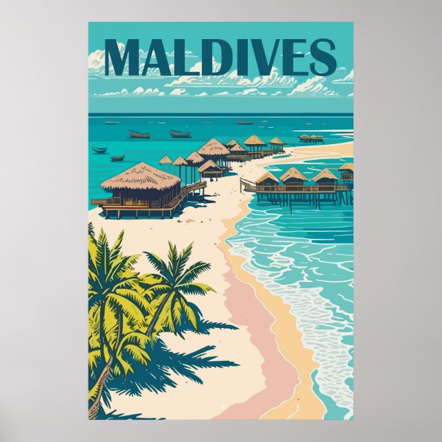 Affiche de voyage aux Maldives (Devant)