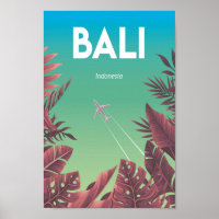 affiche de voyage Bali indonesia vintage