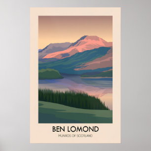 Affiche de voyage Ben Lomond Munros d'Écosse