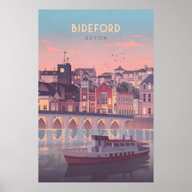 Affiche de voyage Bideford Devon bord de mer (Devant)