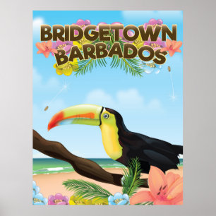 Affiche de voyage Bridgetown Barbade Toucan