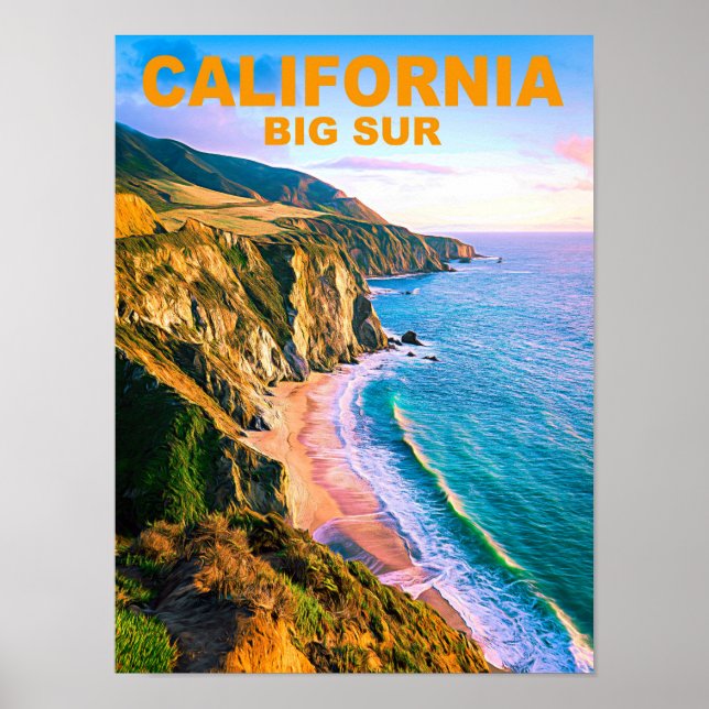 Affiche de voyage California Big Sur (Devant)