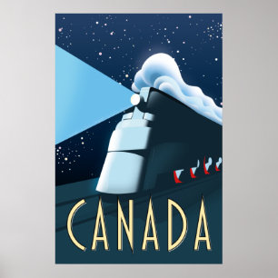 Affiche de voyage Canada Locomotive
