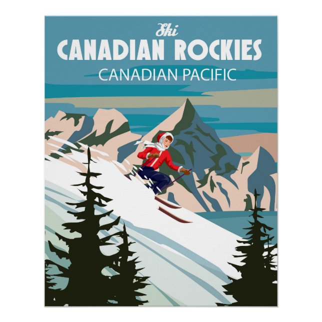 Affiche de voyage Canadian Rockies Station de ski  (Devant)