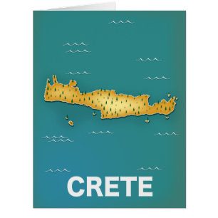 Affiche de voyage carte de la Crète