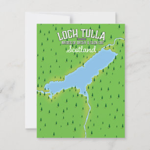 Affiche de voyage carte Loch Tulla Écosse