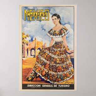 Affiche de voyage Chiapas Art Mexique Impression m