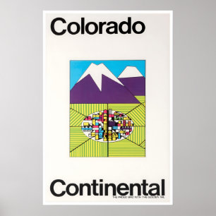 Affiche de voyage Colorado Continental Airlines Ar