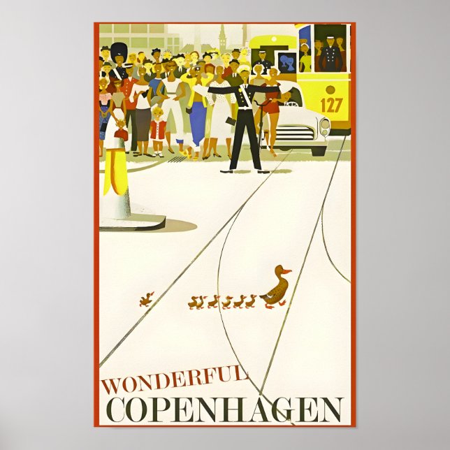 Affiche de voyage Copenhague-Danemark (Devant)