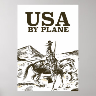 Affiche de voyage Cowboy USA