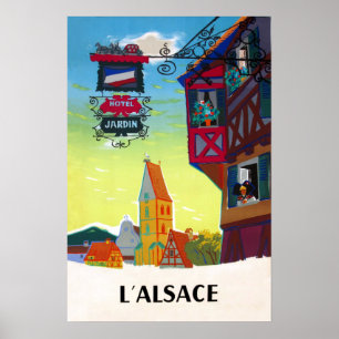 Affiche de voyage d'Alsace
