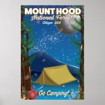 Affiche de voyage dans la forêt nationale du Mont