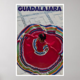 Affiche de voyage d'art de Guadalajara au Mexique,
