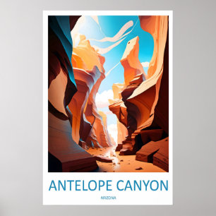 Affiche de voyage de Canyon Antelope Nationale Vin