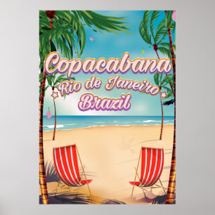 Affiche de voyage de Copacabana, Rio de Janeiro pl