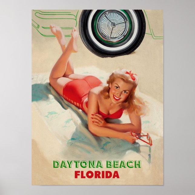 Affiche de voyage de Daytona Beach (Devant)