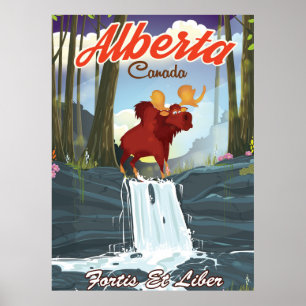 Affiche de voyage de dessin humoristique du Canada