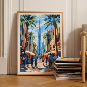 Affiche de voyage de Dubaï Illustration de Dubaï I