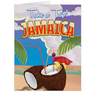 Affiche de voyage de Jamaïque Cartoon