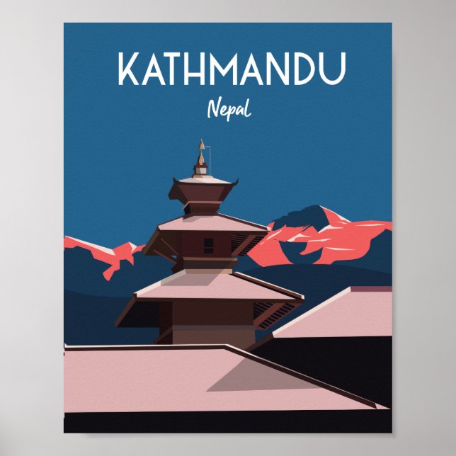 Affiche de voyage de Katmandou Népal (Devant)