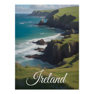 Affiche de voyage de la campagne d'Irlande