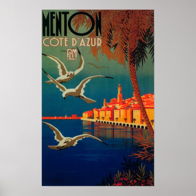 Affiche de voyage de la Côte d'Azur # 1 (Devant)