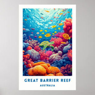 Affiche de voyage de la Grande Barrière de corail 