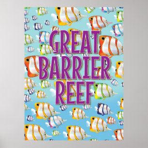 Affiche de voyage de la Grande barrière de corail