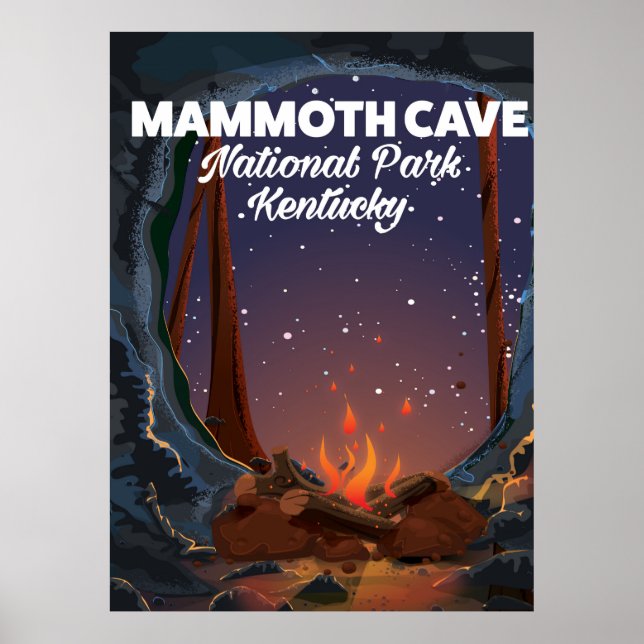 Affiche de voyage de la grotte de Mammoth dans le  (Devant)