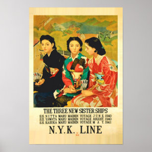 Affiche de voyage de la ligne de croisière japonai