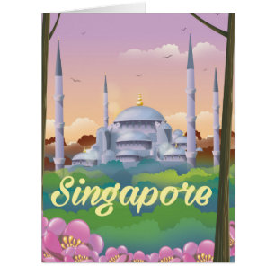 Affiche de voyage de la Mosquée de Singapour